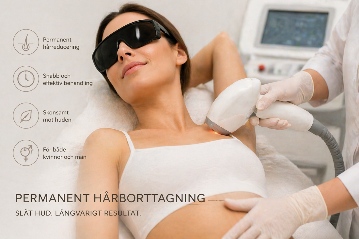 Permanent hårborttagning med laserbehandling i klinikmiljö för slät hud och långvarigt resultat