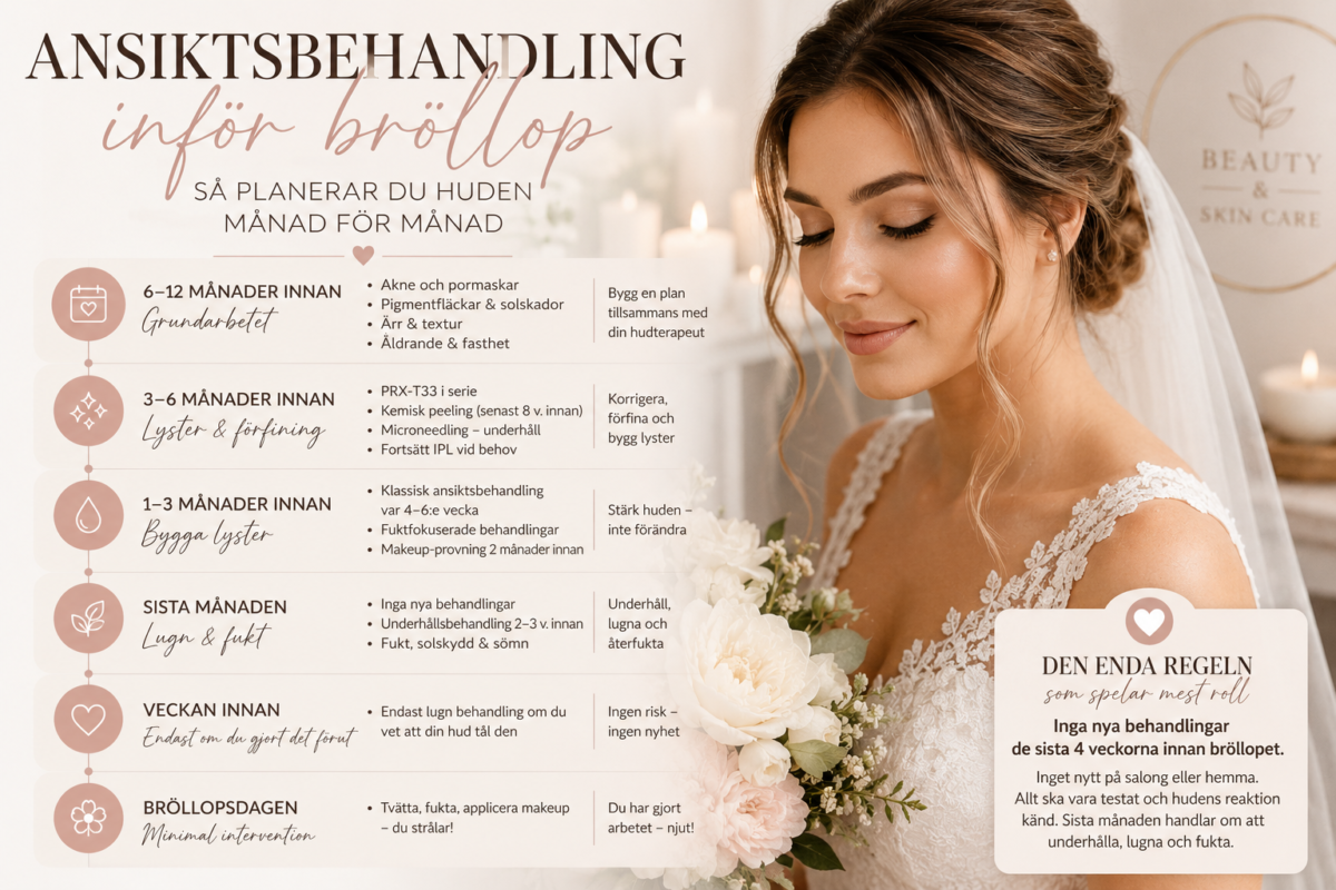 Featured image for “Ansiktsbehandling inför bröllop – så planerar du huden månad för månad”